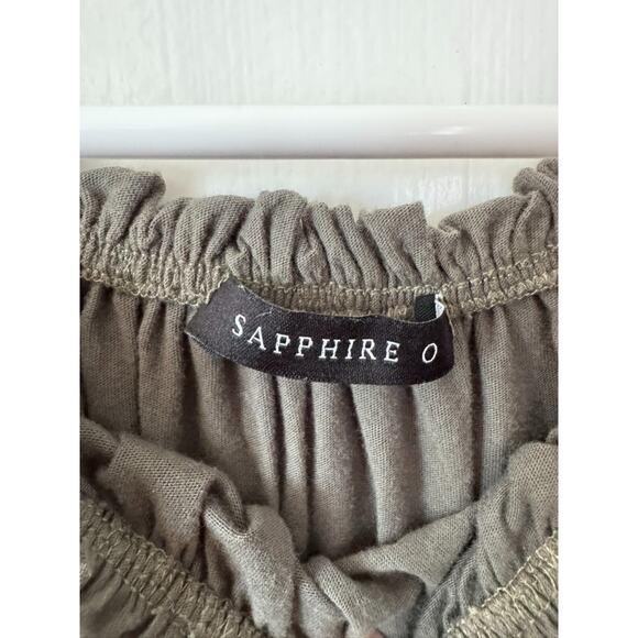 Sapphire O Dark Green Puff Sleeve Off The Shoulder Crop Size Medium - Picture 6 of 7